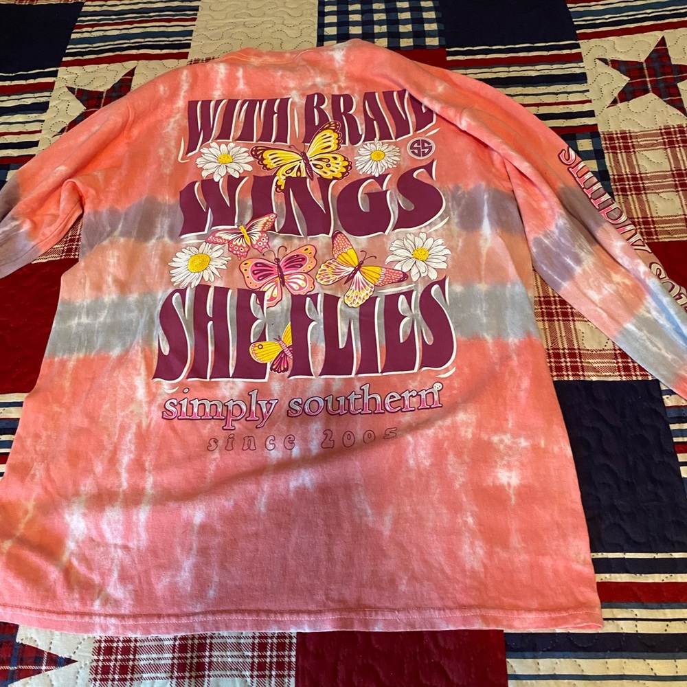 Simply Southern Pink Tie-Dye Top - Picture 2 of 3